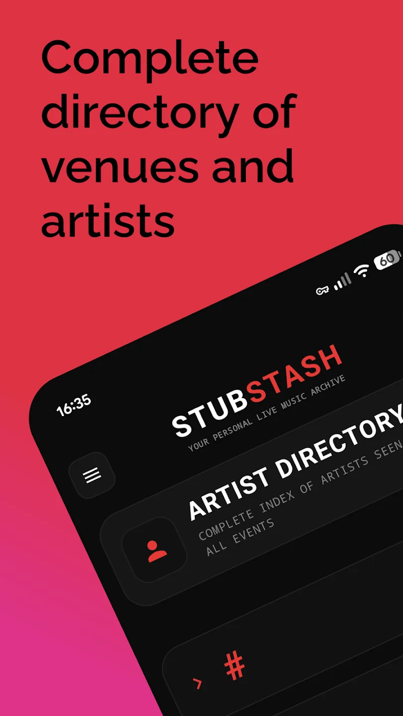 Complete directory of venues and artists in StubStash